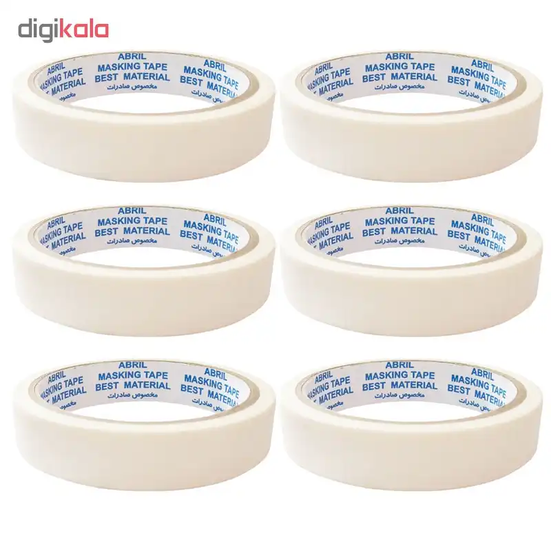 نوار چسب کاغذی آبریل کد 16 پهنای 2 سانتی متر بسته 6 عددی