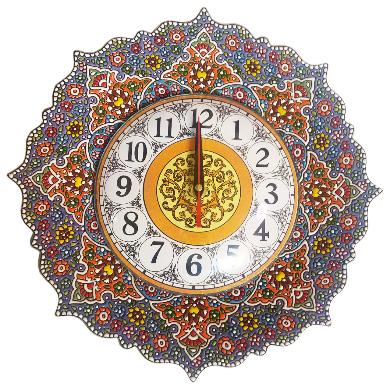 ساعت میناکاری ریز نقش طرح نفیس سایز 30 سانتی متر کد W203