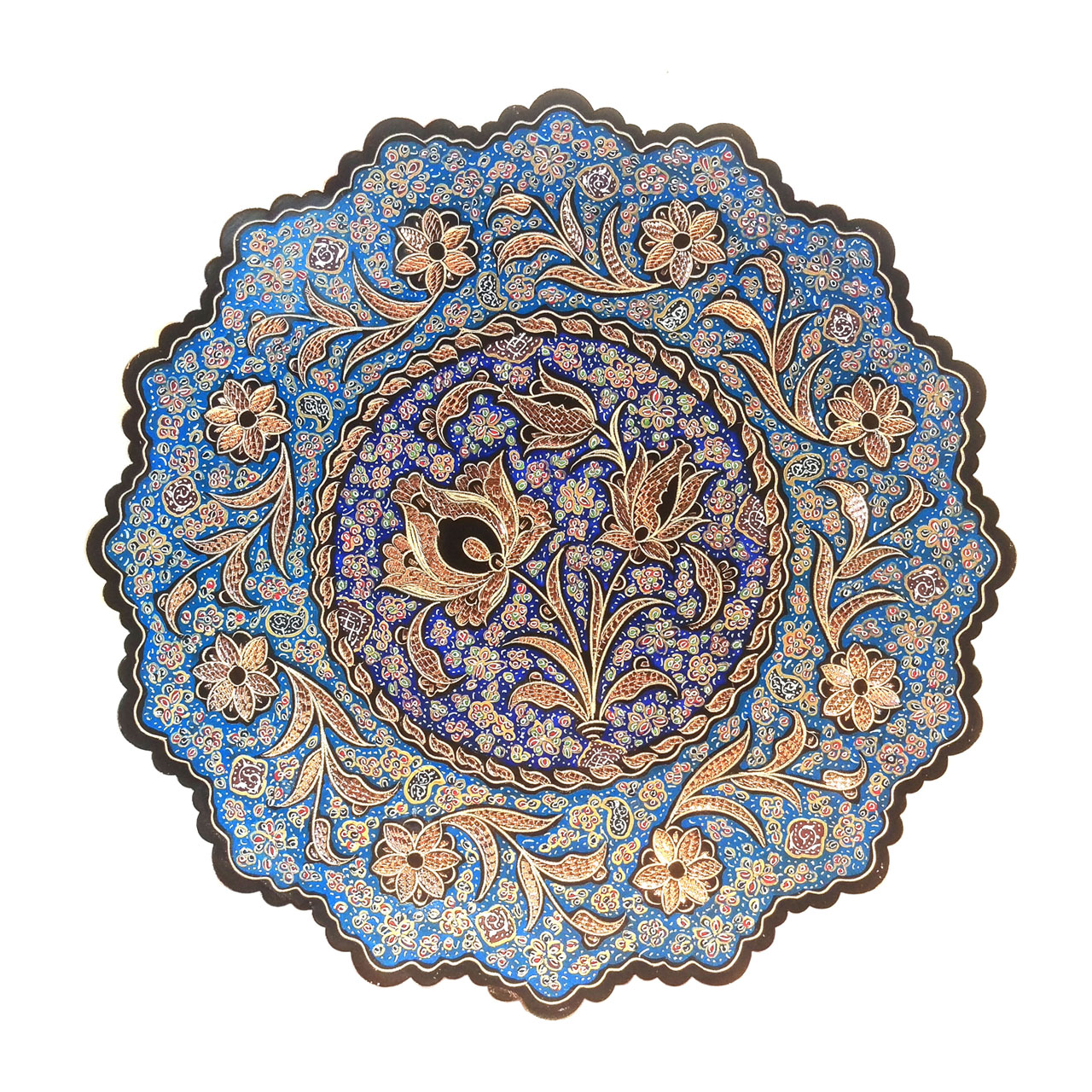 بشقاب قلمزنی لوح هنر طرح الماس تراش کد 1323