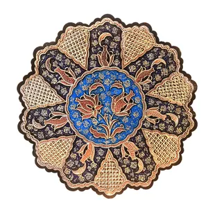 بشقاب قلمزنی لوح هنر طرح الماس تراش کد 1324