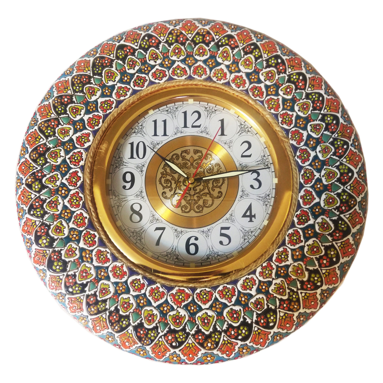 ساعت میناکاری طرح نفیس قطر 42 سانتی متر کد W209