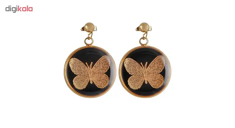 گوشواره طلا 24 عیار الون طرح پروانه کد 198393