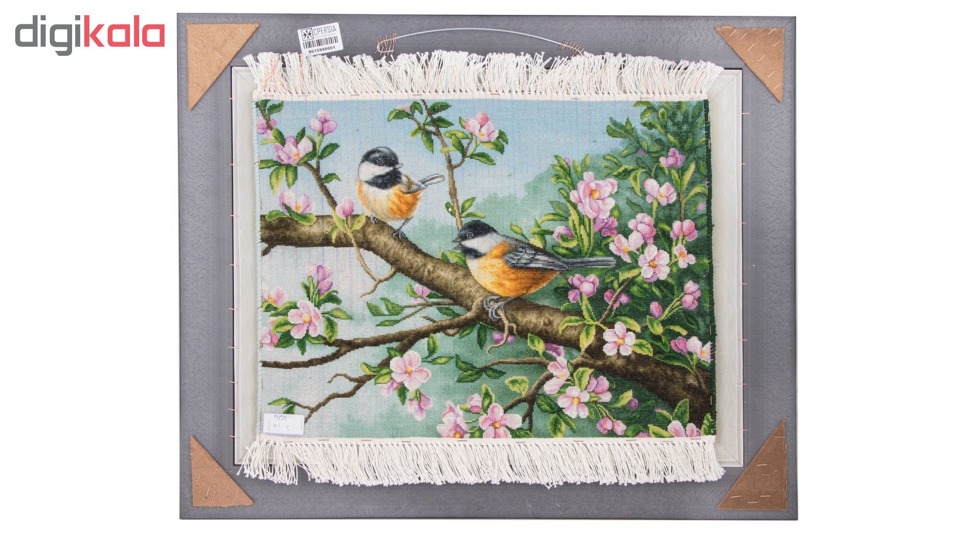 تابلو فرش دستباف دو پرنده روی شاخه سی پرشیا کد 901599
