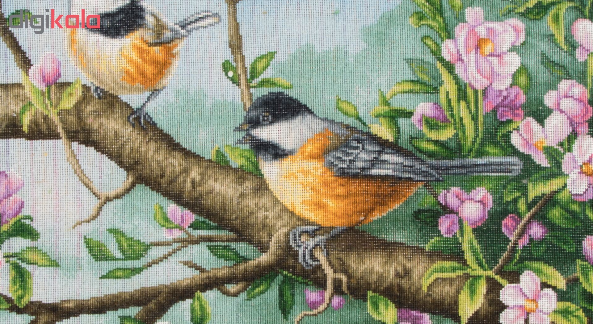 تابلو فرش دستباف دو پرنده روی شاخه سی پرشیا کد 901599