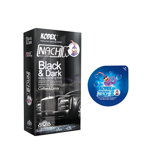 کاندوم ناچ کدکس مدل BLACK & DARK  بسته 12 عددی به همراه کاندوم مدل بلیسر