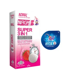 کاندوم ناچ کدکس مدل SUPER 3IN 1 بسته 12 عددی به همراه کاندوم مدل بلیسر