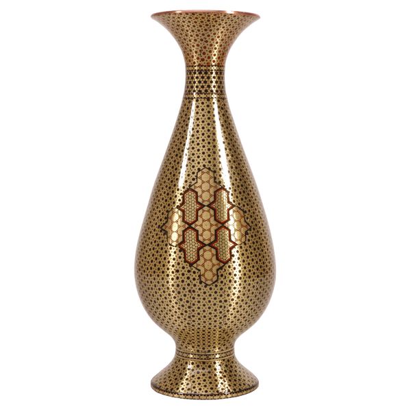 گلدان خاتم کاری گالری گوهران مدل طلا 254 گلدان خاتم کاری گالری گوهران مدل طلا 254