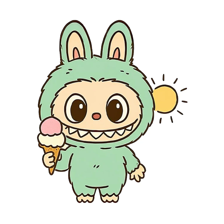 استیکر پارچه و لباس پاد آفرین مدل عروسک لبوبو کد S3129