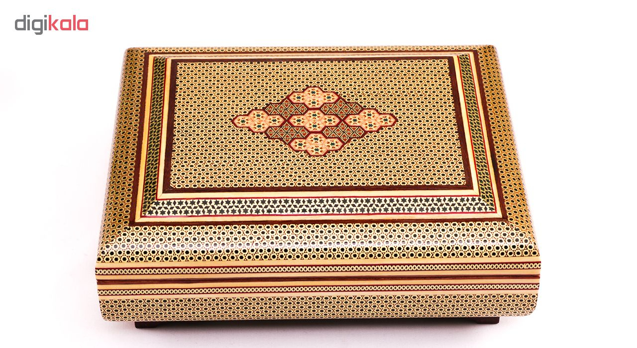 جعبه خاتم کاری گالری گوهران مدل کتابی نفیس 625 جعبه خاتم کاری گالری گوهران مدل کتابی نفیس 625