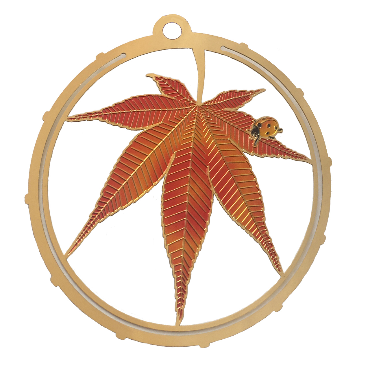 آویز گردنبند طرح برگ پاییزی مدل KR25