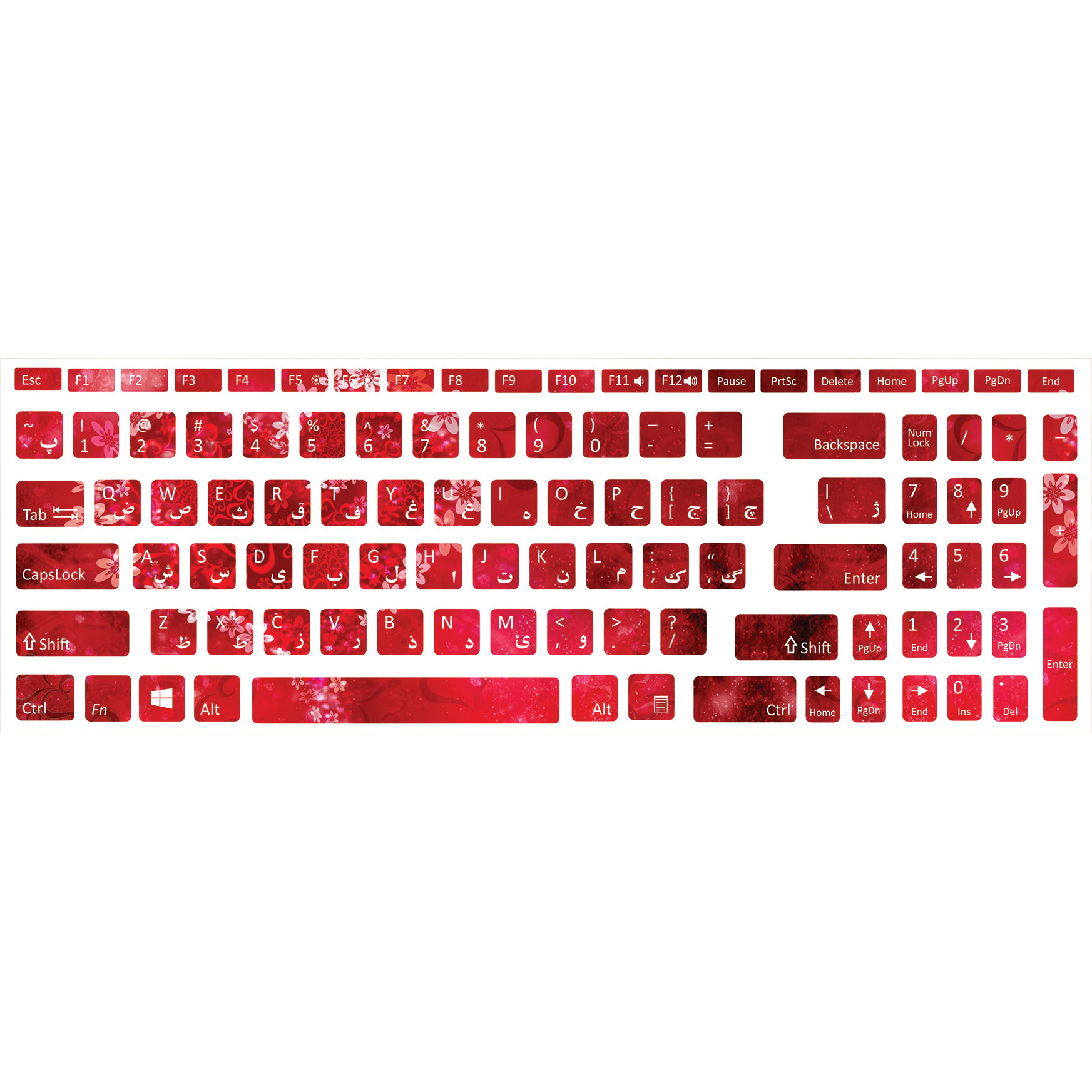 برچسب حروف فارسی کیبورد طرح عشق کد 02