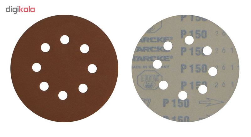 سنباده پشت کرکی استارک 12.5 سانتی متری زبری 150 مدل C125P150H8 بسته 10 عددی