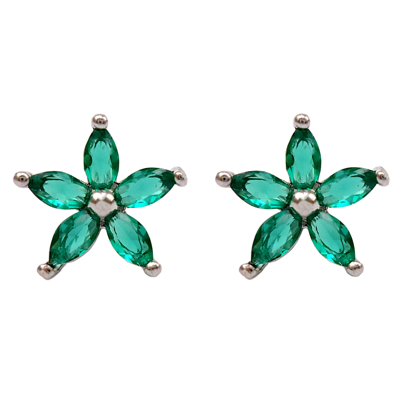 گوشواره نقره آی جواهر طرح فلاور کد 77174SGU