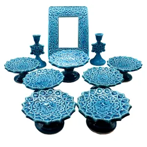  مجموعه ظروف هفت سین ده پارچه مدل فیروزه ای کد A1-140