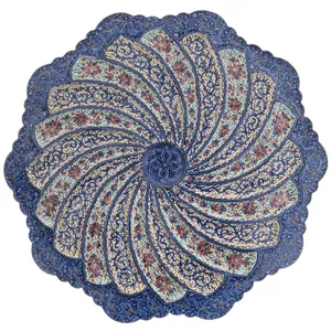 بشقاب مسی میناکاری شده اثر اسماعیلی طرح 6 قطر 16 سانتی متر