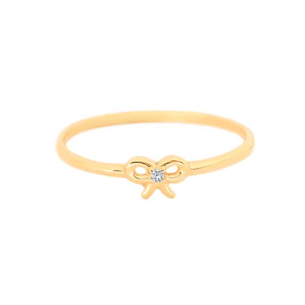 انگشتر طلا 18 عیار زنانه ماوی گالری مدل پاپیون مفتولی ریز