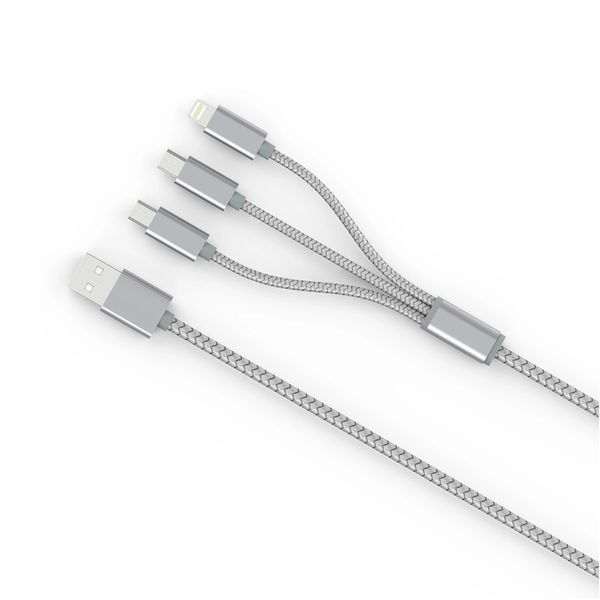 کابل تبدیل USB به MicroUSB/لایتنینگ مدل LC85 3 In 1 طول 1.2 متر کابل تبدیل USB به MicroUSB/لایتنینگ مدل LC85 3 In 1 طول 1.2 متر