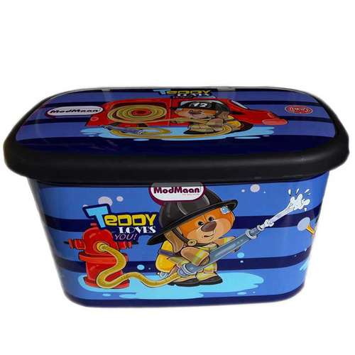 جعبه اسباب بازی کودک مدمان طرح خرس آتش نشان کد1 به همراه یک عدد ناخنگیر عروسکی