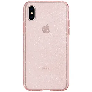 Liquid Crystal Glitter Rose Quartz Cover For Apple iPhone X