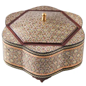 شکلات خوری خاتم کاری خاتم کوروش_کروبی مدل گلی هفت شمسه کد 141265