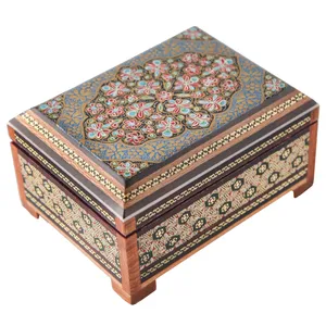 جعبه جواهرات خاتم کاری خاتم کوروش_کروبی طرح اسلیمی کد 141271