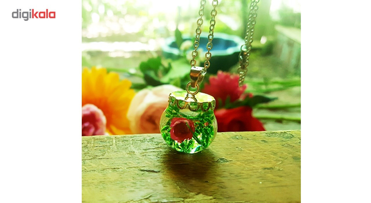 گردنبند گل طبیعی گالری شمرون کد 5396