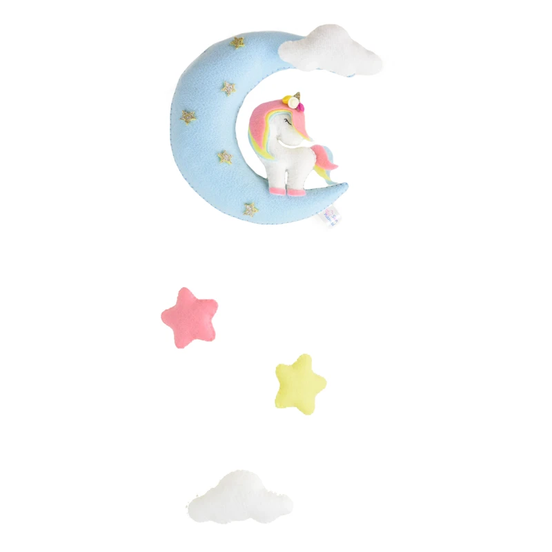 آویز تزیینی اتاق کودک طرح ماه و اسب تک شاخ