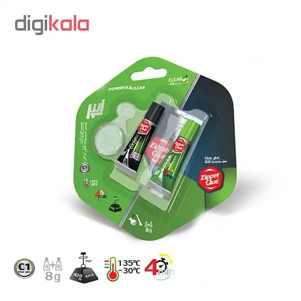 چسب دو قلو زیپر مدل C1 وزن 8 گرم