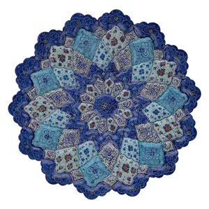 بشقاب مسی میناکاری شده اثر سلطانی کد 58 قطر 29 سانتی متر