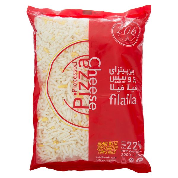 پنیر پیتزا پروسس رنده شده 206 مقدار 2000 گرم پنیر پیتزا پروسس رنده شده 206 مقدار 2000 گرم