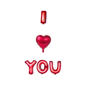 ست بادکنک فویلی سورتک طرح I LOVE YOU مجموعه 5 عددی