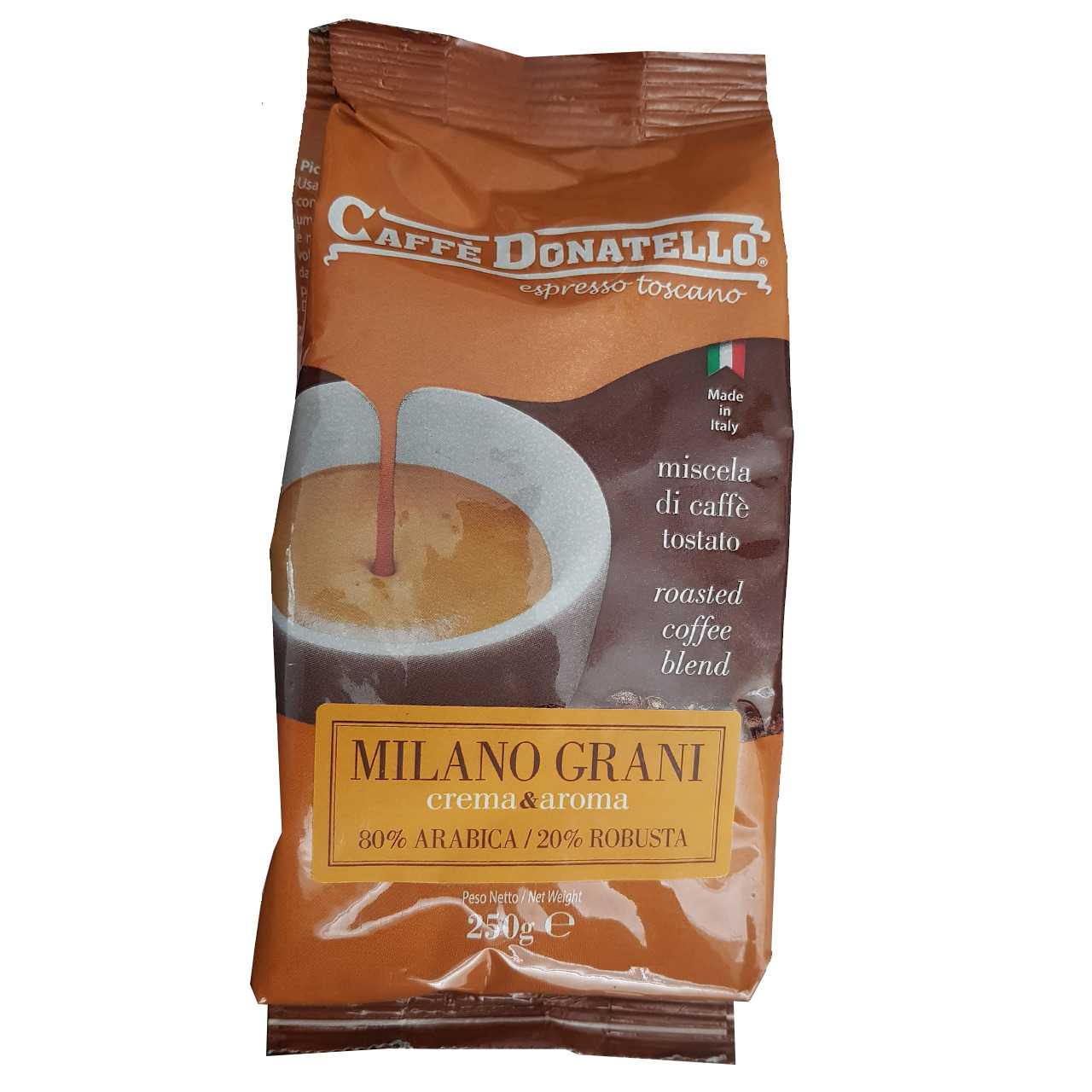 دانه قهوه کافه دوناتلو مدل میلانو گرانی مقدار 250 گرم