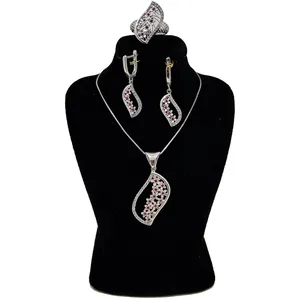 نیم ست نقره طرح گل کد 05