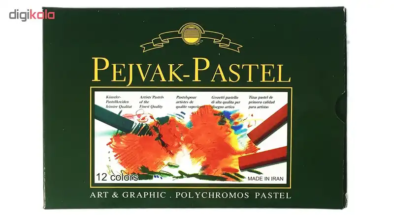 پاستل گچی 12 رنگ پژواک مدل XR12