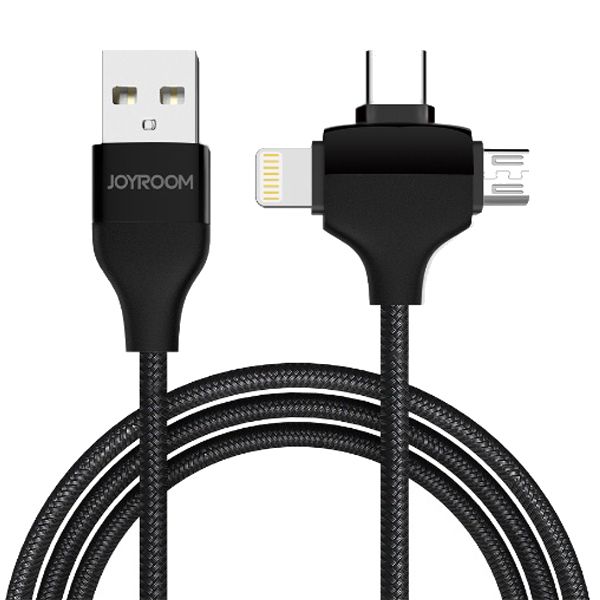 کابل USB به MicroUSB/ لایتنینگ/USB-C جوی روم مدل GLOW طول 1.2 متر کابل USB به MicroUSB/ لایتنینگ/USB-C جوی روم مدل GLOW طول 1.2 متر