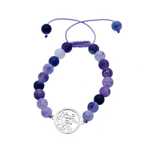 دستبند نقره و سنگ عقیق دراگون ترنم بهار طرح شکوفه کد B78