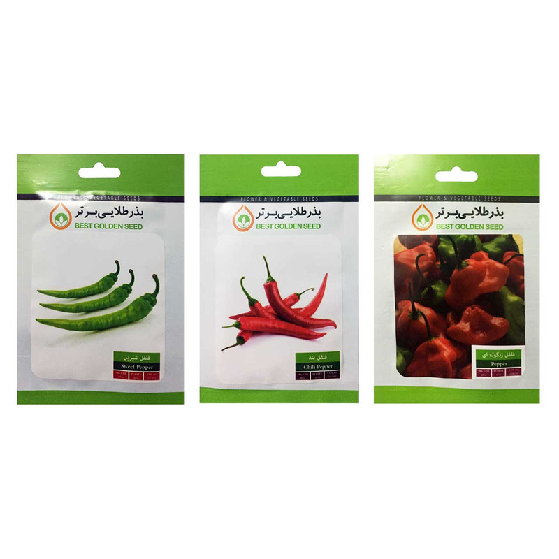 بذر فلفل بذر طلایی برتر کد P-F-BZT-03 مجموعه 3 عددی