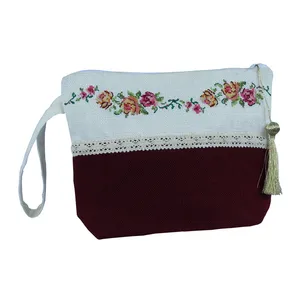 کیف زنانه دست دوز طرح گل کد 03