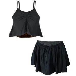 ست ورزشی زنانه مدل 3PCS رنگ مشکی و نارنجی