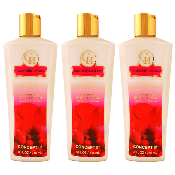 لوسیون بدن کاسپت تو مدل RASPBERRY DREAMS حجم 236 میلی لیتر مجموعه 3 عددی