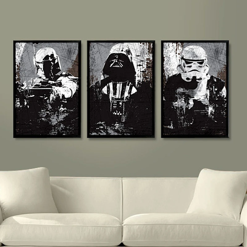 تابلو آگاپه مدل G155‌ طرح Star Wars مجموعه 3 عددی 