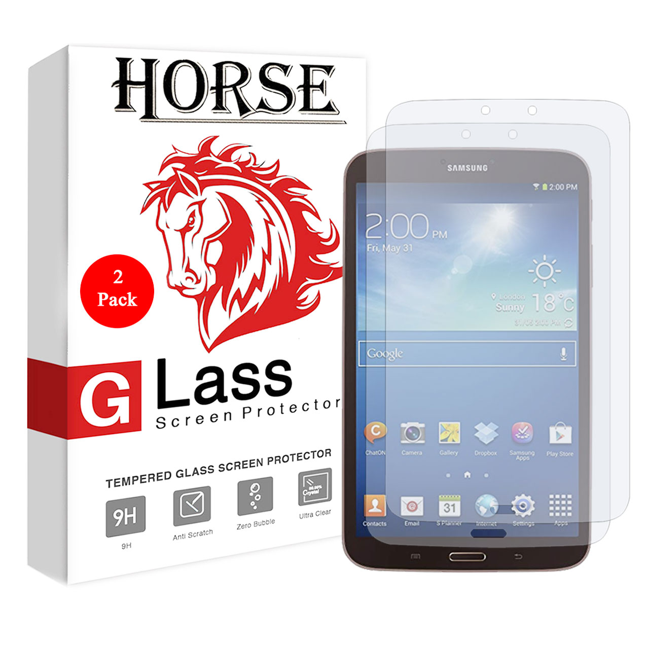محافظ صفحه نمایش گلس هورس مدل UCC مناسب برای تبلت سامسونگ Galaxy Tab 3 8 T311 بسته دو عددی
