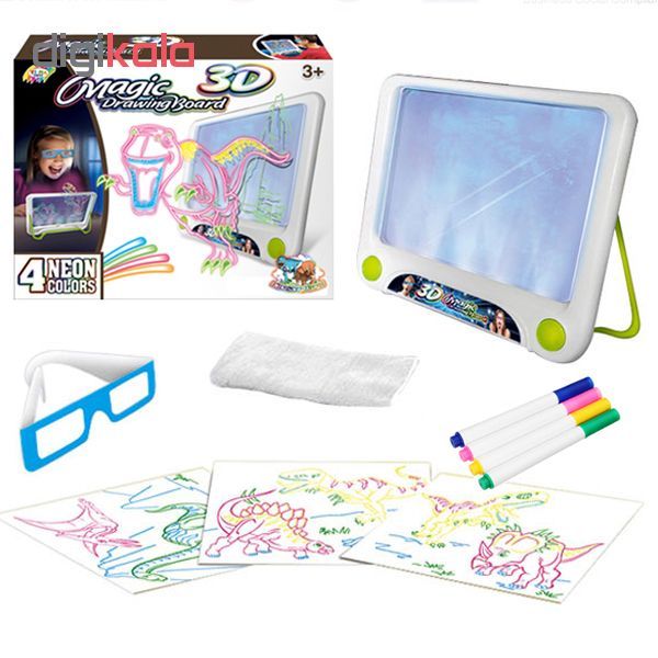 بازی آموزشی طرح تخته نقاشی سه بعدی مدل 3D Magic ِDrawing Board