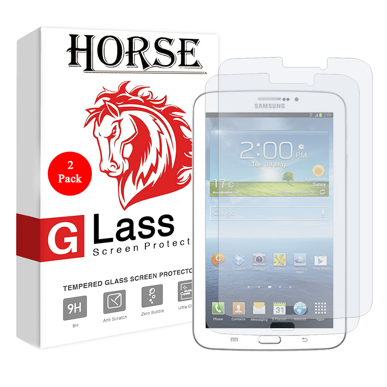 محافظ صفحه نمایش گلس هورس مدل UCC مناسب برای تبلت سامسونگ Galaxy Tab 3 7 T211 بسته دو عددی