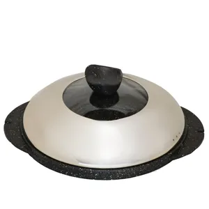 تابه گریل چدنی اُرکا ORCA مدل B Series B3-SR سایز 30 به همراه درب و اسپری روغن و انبر طبخ