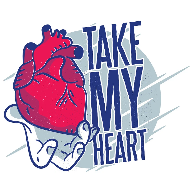 استیکر لپ تاپ وی وین آرت طرح Take my Heart کد P28