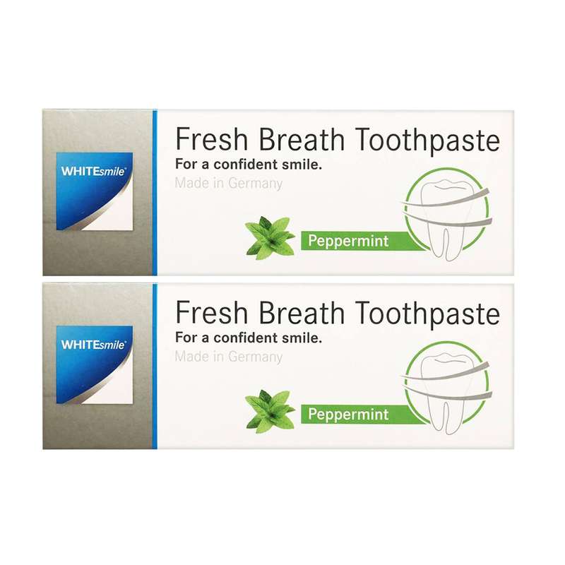 خمیر دندان وایت اسمایل مدل از بین برنده باکتری ها و بوی بد دهان Fresh Breath حجم 70 میلی گرم مجموعه دو عددی خمیر دندان وایت اسمایل مدل از بین برنده باکتری ها و بوی بد دهان Fresh Breath حجم 70 میلی گرم مجموعه دو عددی