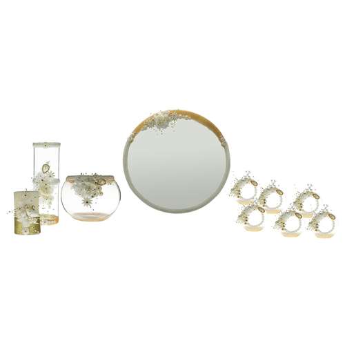 مجموعه ظروف هفت سین 10 پارچه مدل رز کد 20