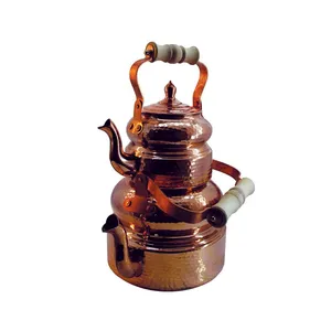 ست کتری و قوری مسی چکشی 3 لیتری