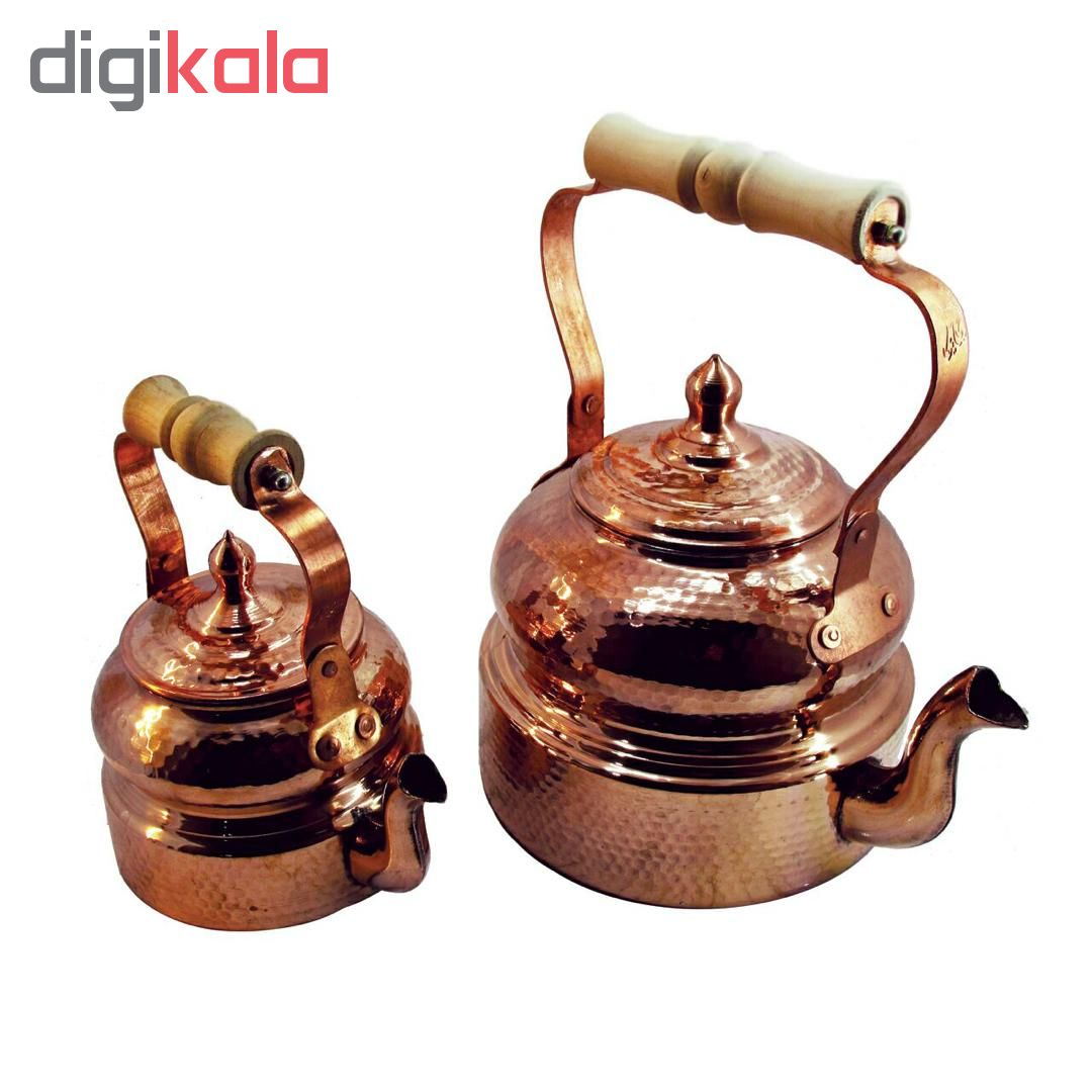 ست کتری و قوری مسی چکشی 3 لیتری